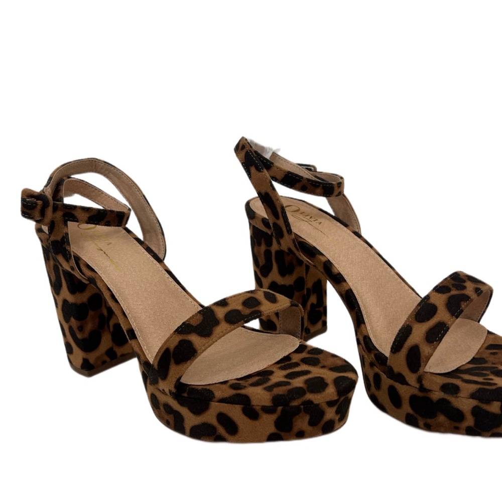 Cheetah Print Strappy Platform Heels